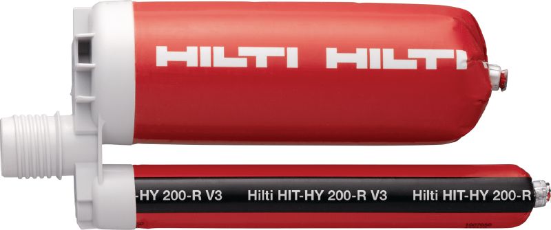 น้ำยาเคมีเจาะเสียบเหล็ก HIT-HY 200-R V3 น้ำยาเคมีสำหรับฉีดเจาะเสียบเหล็กแบบไฮบริดที่มีประสิทธิภาพดีเยี่ยม ซึ่งได้รับการอนุมัติเพื่อการเจาะเสียบเหล็กข้ออ้อยแบบติดตั้งภายหลังและการยึดแผ่นเหล็กโครงสร้าง